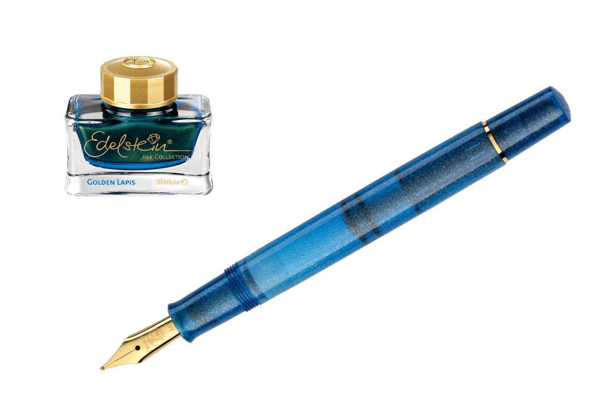 Pelikan M200 Golden Lapis Vulpen + Inkt Set